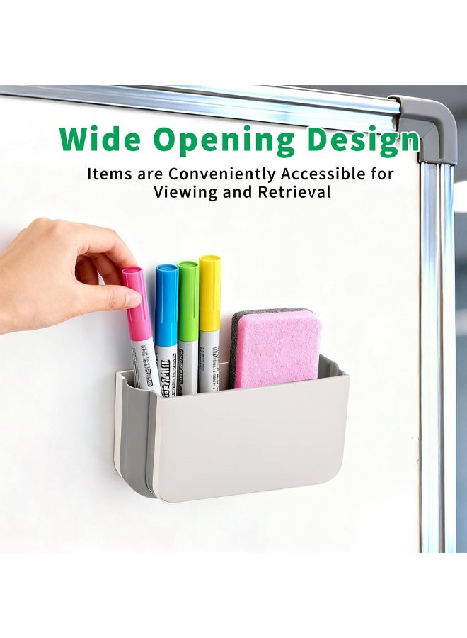 Magnetic Pen Holder Foldable, Magnetic Marker Holder, Whiteboard Pen Holders Organizer, Magnetics Marker Storage for Fridge, Refrigerator, Locker, White - Image 3