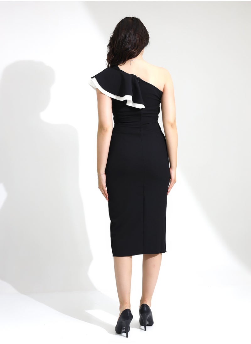 Grneric Elegant Dress With An One Shoulder Neckline And High Quality  - Image 4