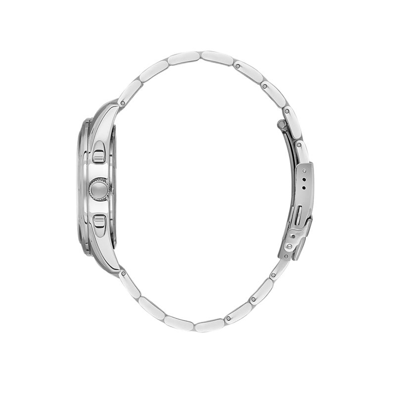 Bigotti Silver Stainless Steel Watch for Men BG.1.10531-1 - Black Sunray Brush Dial, 44mm Case, Japanese Quartz, Day-Date Display, 50M Water Resistant, Mineral Glass - Image 2