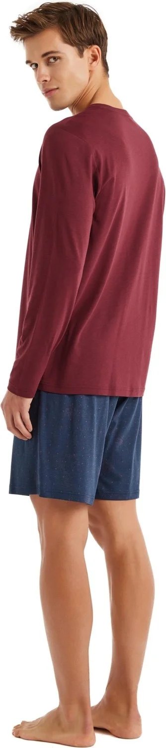 Blackspade Men's Claret Red Pajama Set 40575