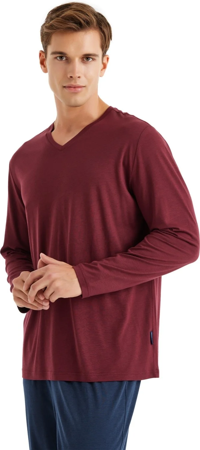 Blackspade Men's Claret Red Pajama Set 40575