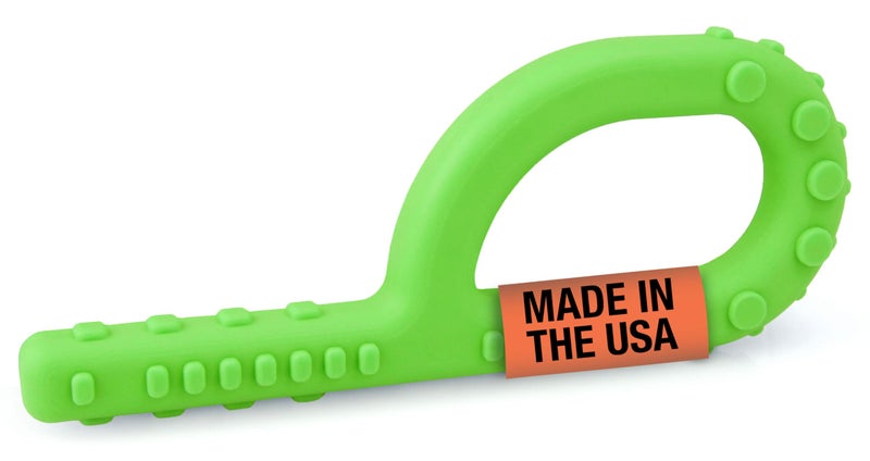 ARK Therapeutic ARK Textured GrabberÂ® Sensory Chew - Firm Oral Motor Fidget for Kids & Adults with Autism, ADHD, SPD, Anxiety - Helps with Focus and Self-Regulation - XT for Medium Firmness - Lime Green - Image 1