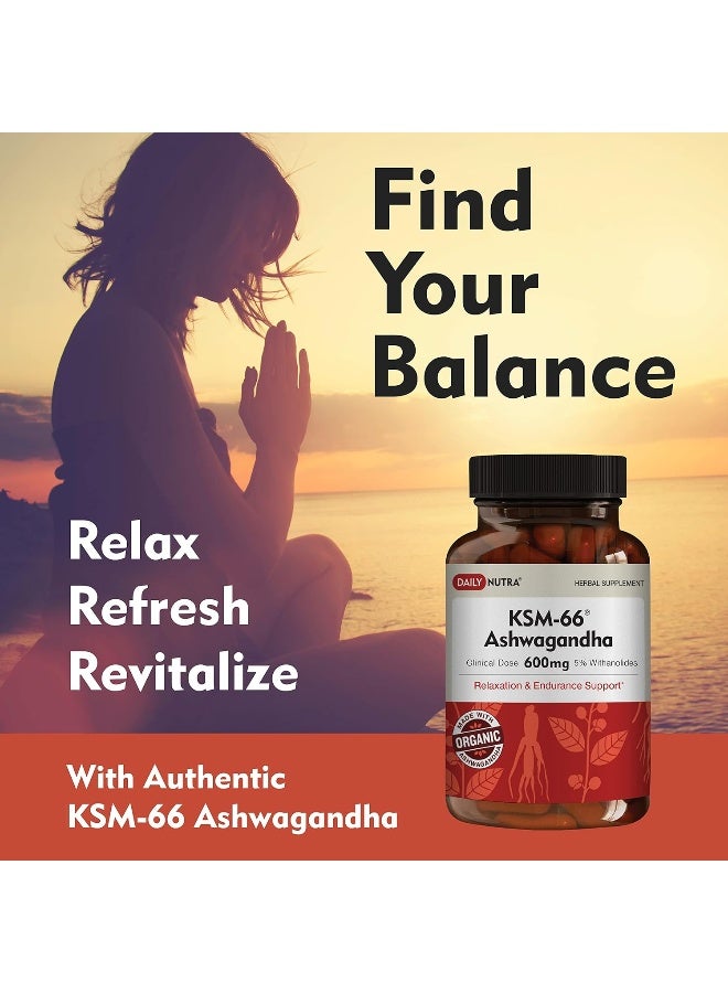 DailyNutra KSM-66 Ashwagandha 600mg - Organic Root Extract - High Potency 5% Withanolides - Image 2