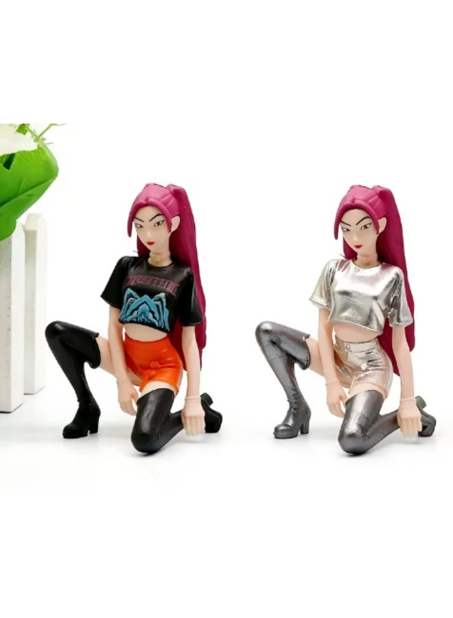 كيبوب مجموعة مجسمات شخصيات أنمي "صائدو الشر" من الكيبوب، 3 قطع من تماثيل PVC قابلة للتجميع بتصميم تشيبي، شخصيات ميرا، رومي، وزوي، ديكور مكتبي للعرض - Image 4