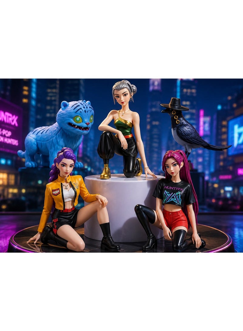 KPOP Demean Hunters Toys Anime Figure Set, 3 Piece Chibi-Style PVC Collectible Statues, Mira Rumy Zoey Characters, Desktop Decor Display - Image 2
