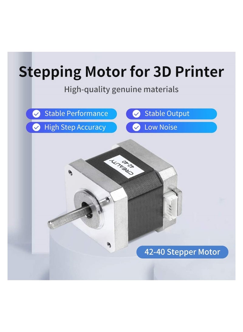 42-40 Stepper Motor for Creality CR-10 X/Y-Axis Stepping Motor,2 Phase 1A 1.8 Degree 0.4N.M, Compatible for E Axis Extruder Motor for CR-10 Series and Ender 3 Series (D-Shape) - Image 3