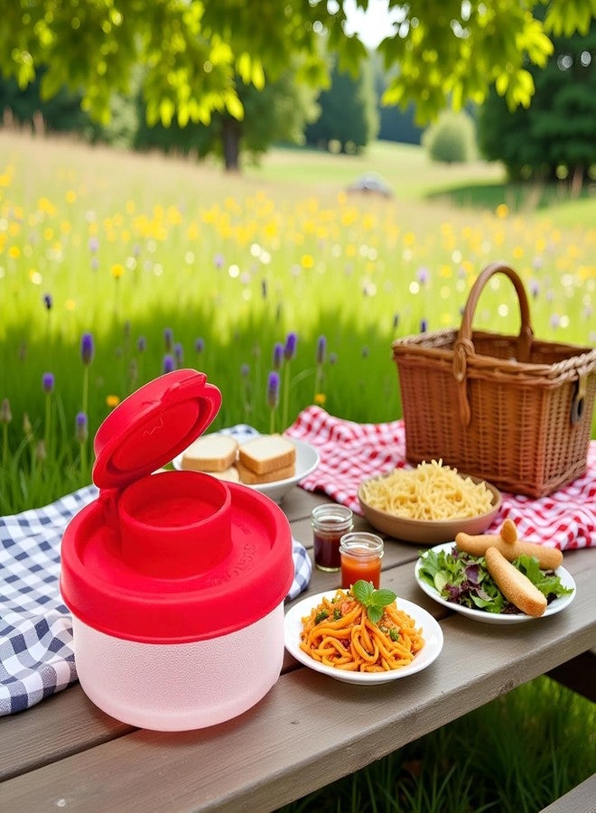 Essivox 2Pcs 40g Capacity Red Portable Salt and Pepper Shaker Set, Mini Travel Size Seasoning Dispensers with Lids for Camping and On-The-Go Use - Image 5