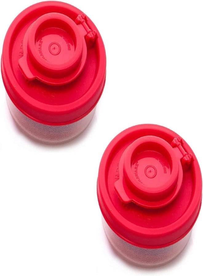 Essivox 2Pcs 40g Capacity Red Portable Salt and Pepper Shaker Set, Mini Travel Size Seasoning Dispensers with Lids for Camping and On-The-Go Use - Image 1