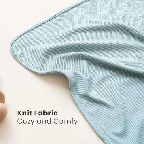 Konssy Ribbed Knit Baby Blankets 2 Pack Stretchy Lightweight Swaddle Blanket for Boys Girls Soft Cozy Receiving Wrap for Newborns Infants Toddlers 33x42 Inch - Image 3