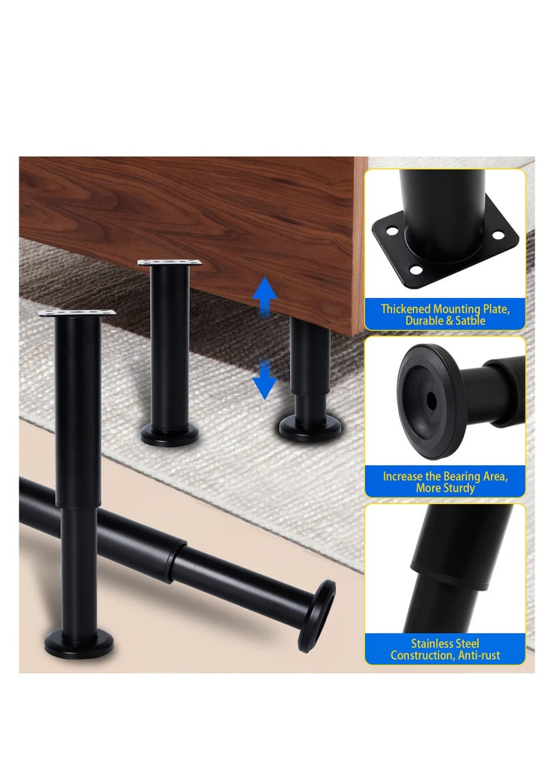 KASTWAVE - 4 Pcs Furniture Legs, Metal Cabinet Legs, 1 inches/5 cm Adjustable Leveling Feet Furniture Levelers Table Feet Heavy Duty Leg Levelers for Cabinets Sofa Tables Chairs, for Sofa Table Chair Desk - Image 1