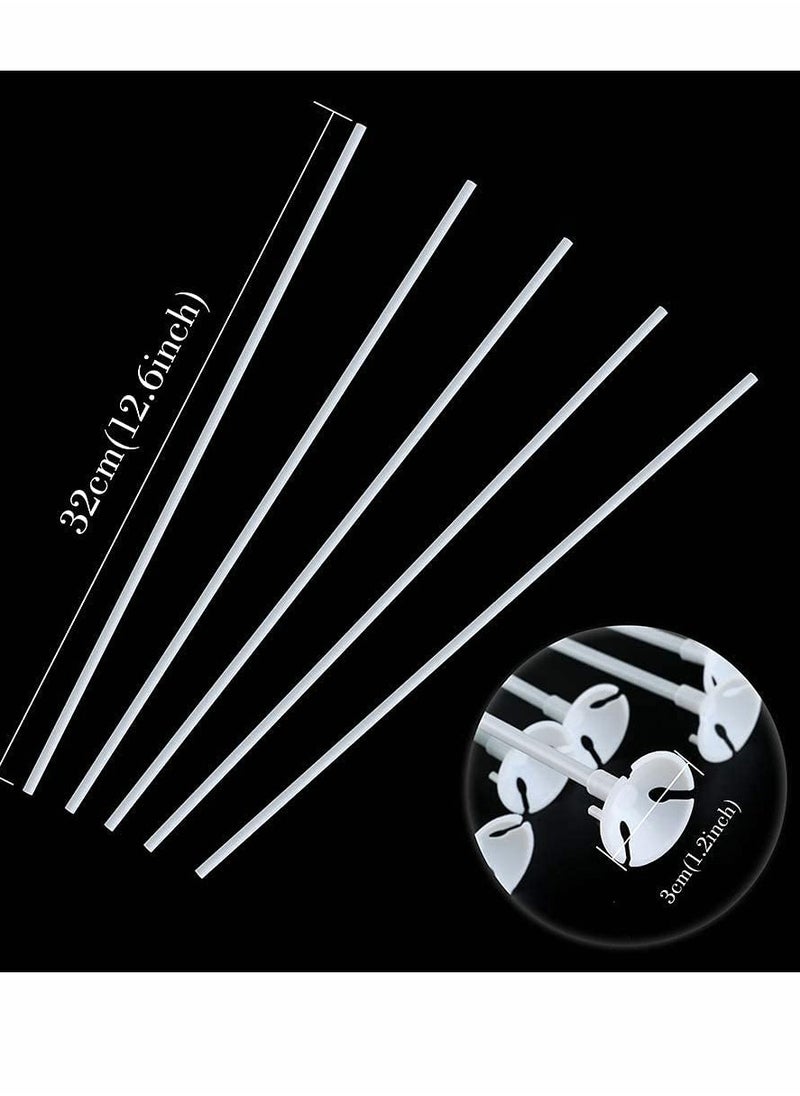 SYOSI - 100 Pcs Balloon Sticks, Plastic Thicken Durable Milk-White Sticks Holders with Cups, Holder for Party Festival Decor - Image 1