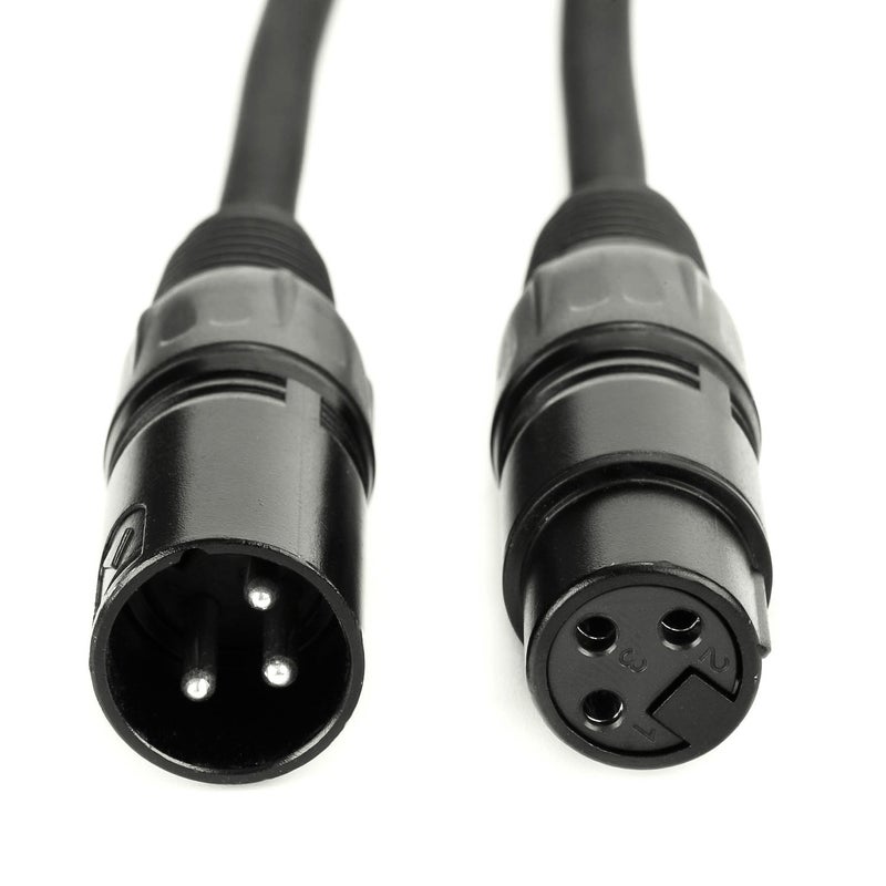 MFL. . 10 ft Flexible DMX Cable 3 Pin Signal XLR Male to Female Cable Wire for Stage Lighting DJ Lights, 110 Ohms Impedance, Black, 4 Pack - Image 2