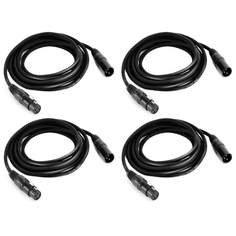 MFL. . 10 ft Flexible DMX Cable 3 Pin Signal XLR Male to Female Cable Wire for Stage Lighting DJ Lights, 110 Ohms Impedance, Black, 4 Pack - Image 4