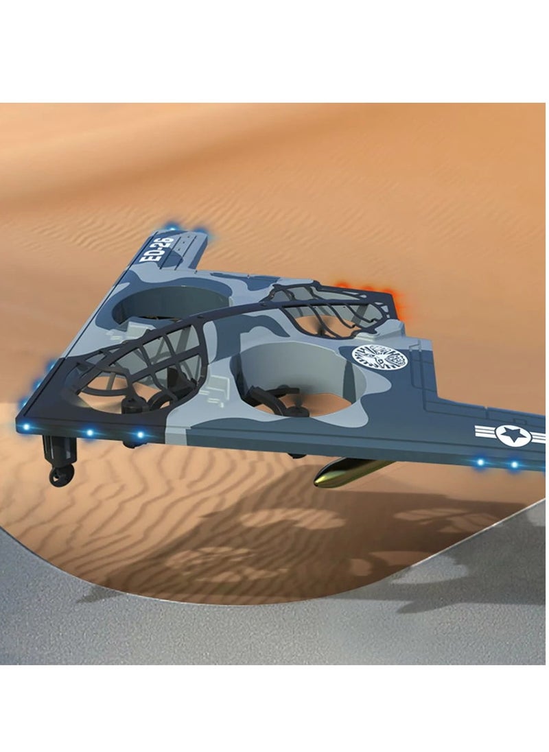 Stunt RC Drone - B2 Air Force Flight Model with LED Lights for Kids
