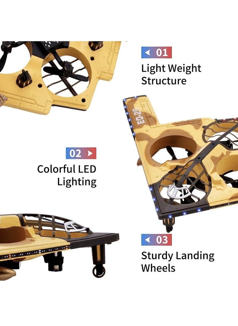 Stunt RC Drone - B2 Air Force Flight Model with LED Lights for Kids