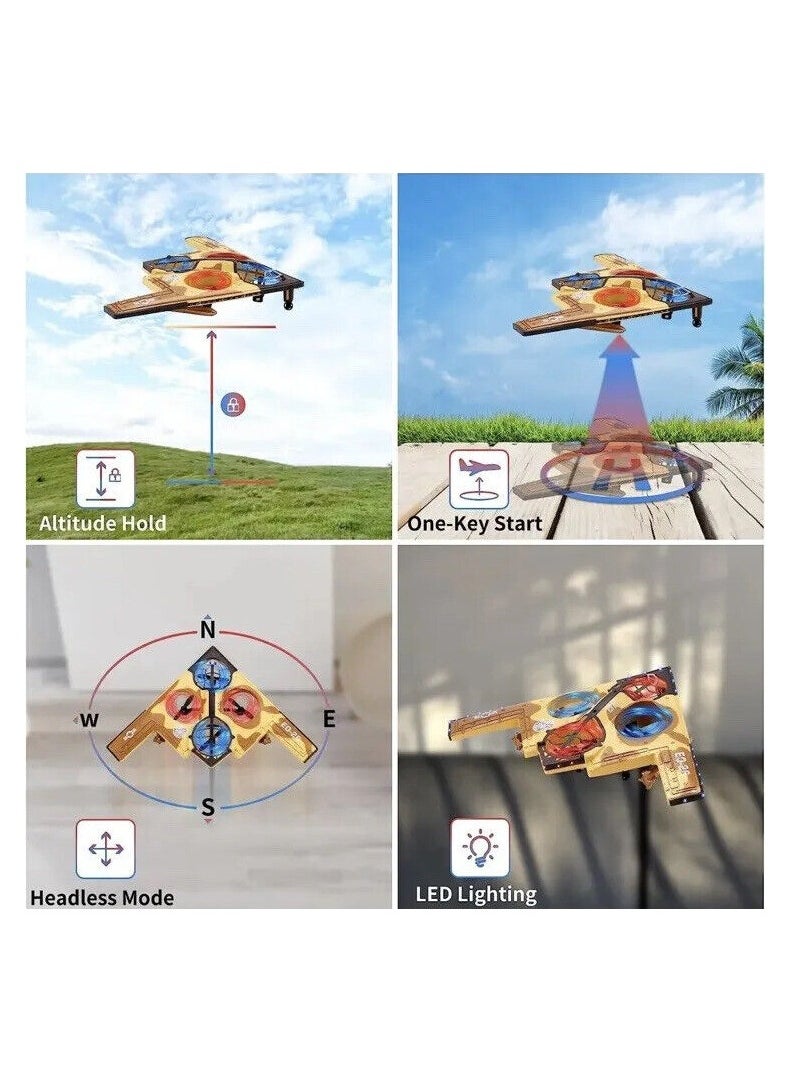 Stunt RC Drone - B2 Air Force Flight Model with LED Lights for Kids