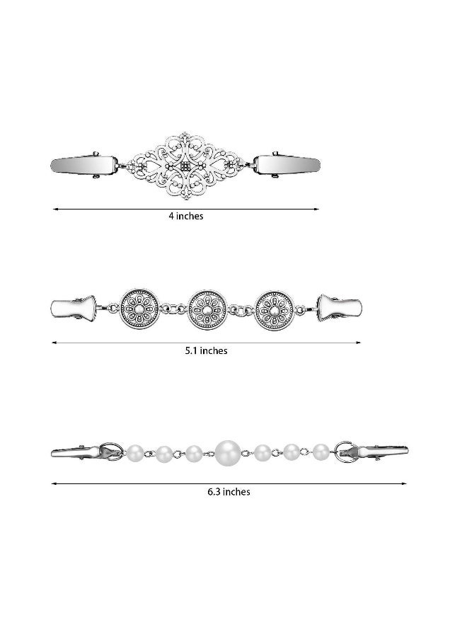 Shirt Clips, Dresses Shirt Clips Cardigan Clips Vintage Sweater Shawl Clips Retro Brooch Pins Collar Chain Clips for Women Girls Dresses Cardigan Collar Safety Pins(12 Pieces) - Image 1