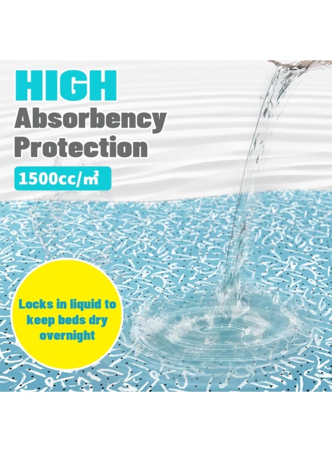 Ehucon Incontinence Transfer Bed Pad with Handles - Washable & Reusable Repositioning Sheet for Turning, Lifting & Repositioning (Simple Blue Stripes) - Image 5