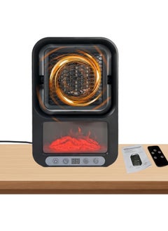 Generic Portable Electric Heater, 180° Rotating Heater, 800W Electric Heater with Remote Control, Decorative Heater for Home Office with Interior Light and Leather Handle, Hot Air Diffuser with Timer  - Image 1