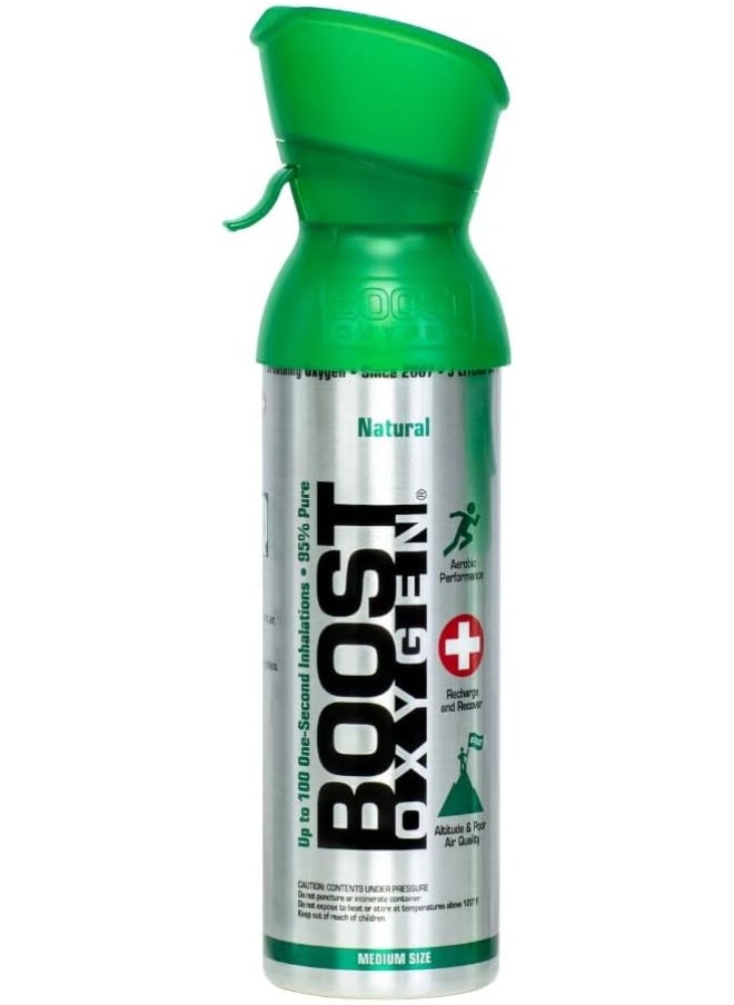 BOOST OXYGEN - Boost Oxygen Medium Natural 5L Canister | Respiratory Support for Aerobic Recovery, Altitude, Performance & Health (1 Pack) - Image 1