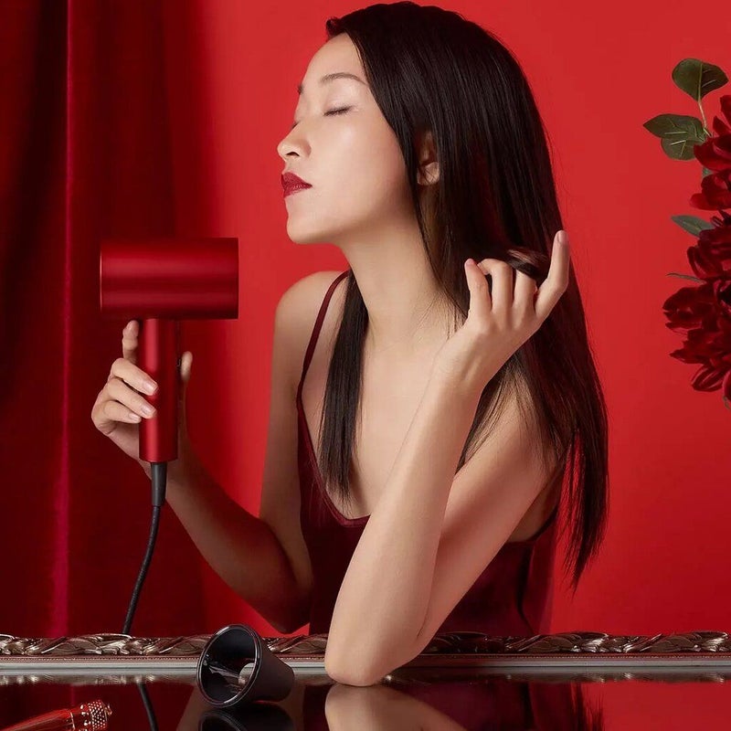 Showsee A5 Negative Ion Hair Dryer, 1800w Constant Temperature Professional Fast Drying, Portable, Red - Image 3
