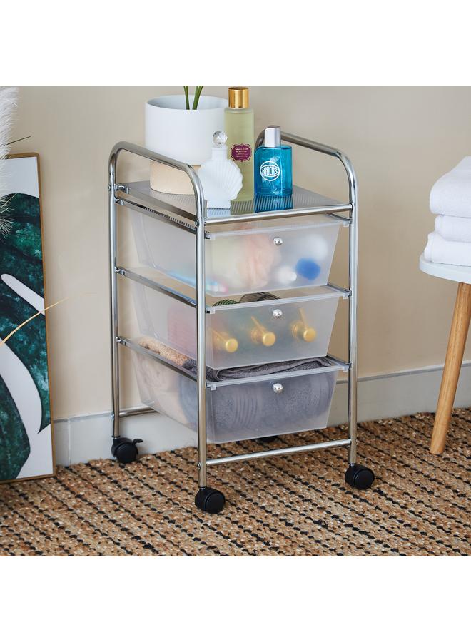 هوم بوكس عربة أسبن متعددة الأغراض بثلاث طبقات - 32.5×37×62 سم - Image 1