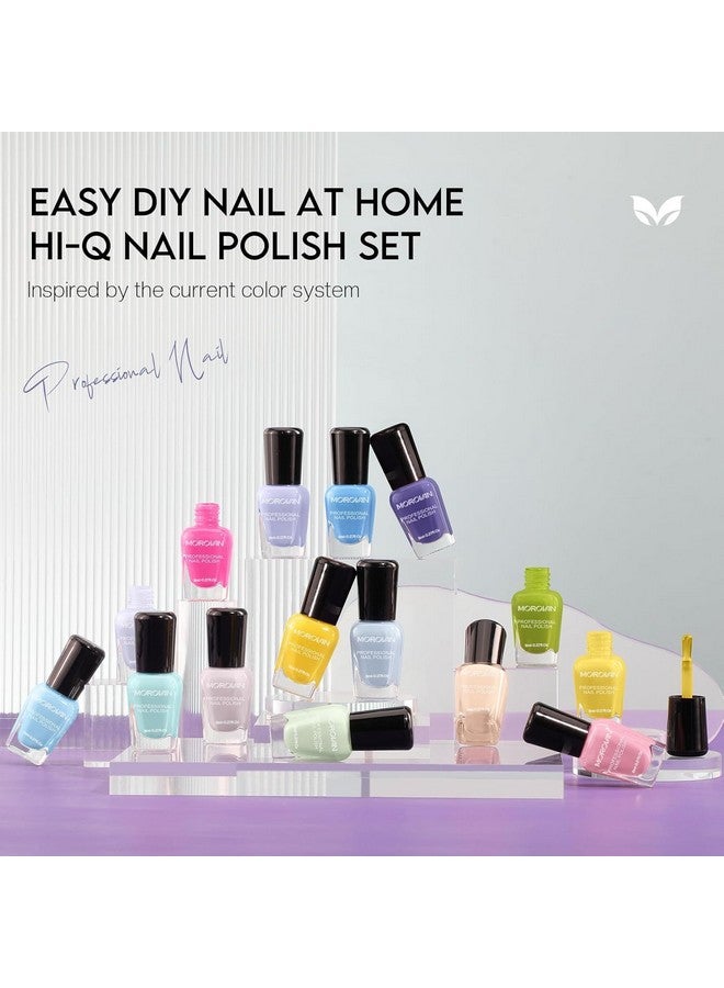Morovan Pastel Nail Polish Set:Macaron Air Dry 15 Bright Colors 0.27oz Spring Summer Regular Fingernail Polish Bulk Nail Polish Kit Finger Nail Polish Gift Set for Women - Image 1