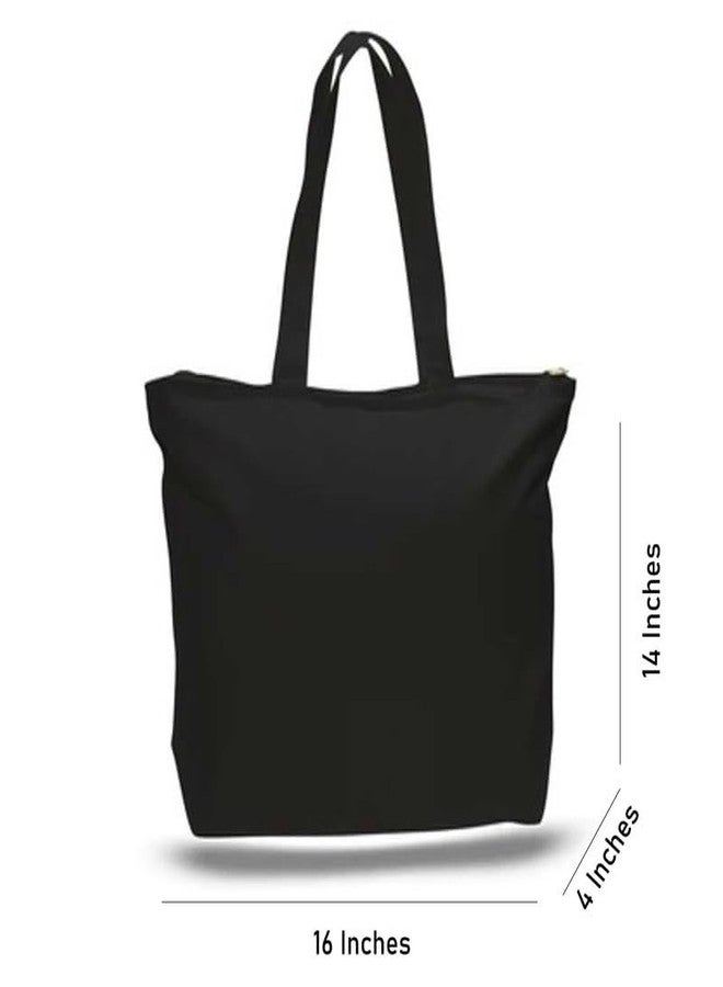 Roundsun Eco-Friendly Printed Black Canvas Horizontal Tote Bag Artistic Design Collection (Black) (Cat Eye) - Image 4