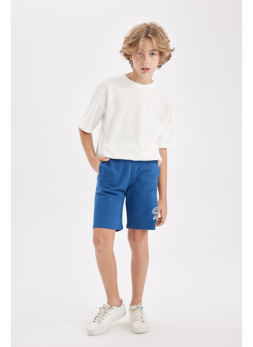 DeFacto Boy Regular Fit NBA Los Angeles Lakers Licensed Normal Waist Shorts  - Image 1