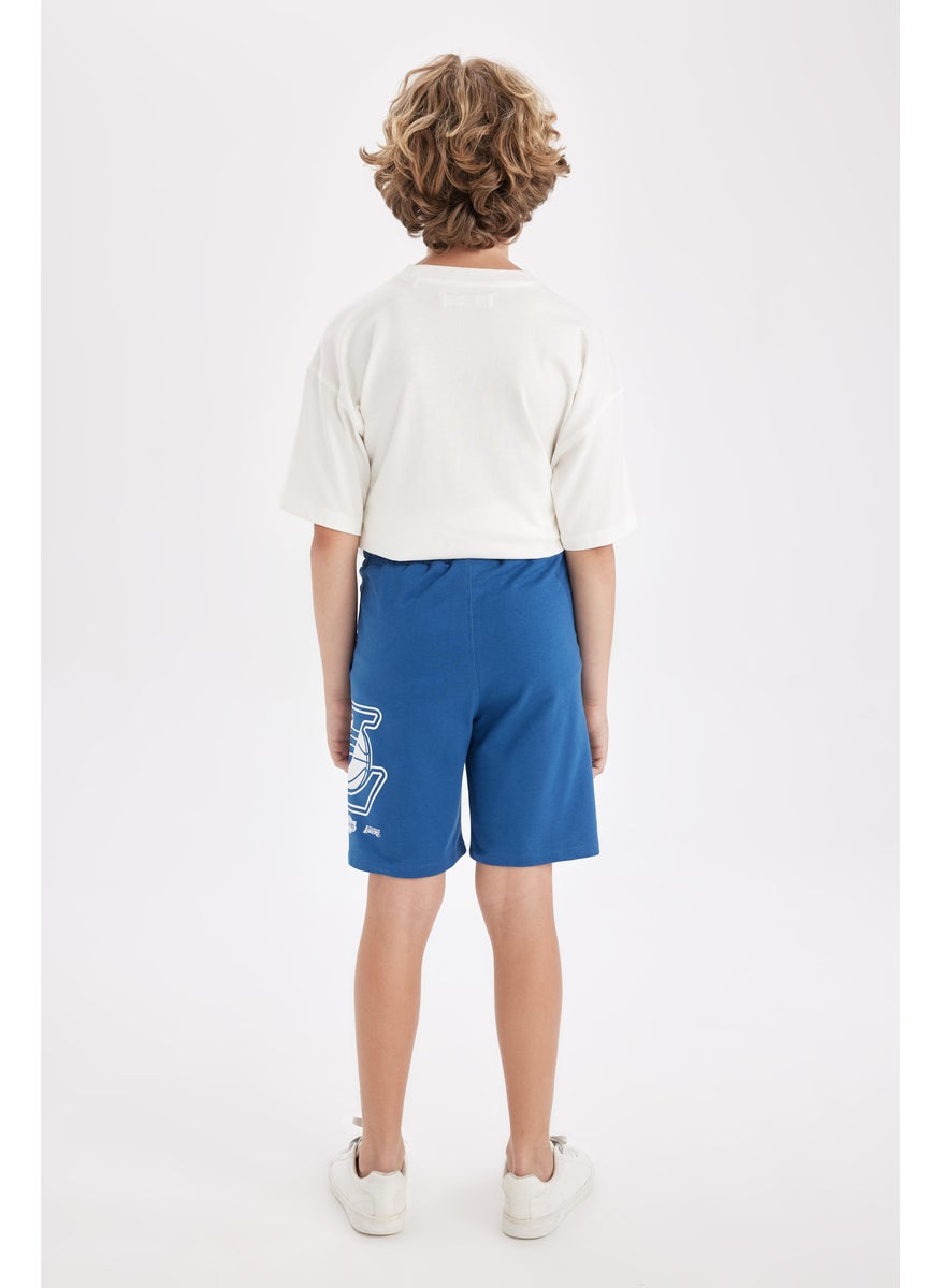 DeFacto Boy Regular Fit NBA Los Angeles Lakers Licensed Normal Waist Shorts  - Image 2