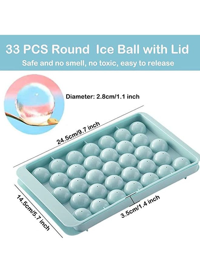 بيوينتي صينية مكعبات الثلج مع غطاء وصندوق ، 3 صواني ثلج للفريزر ، قالب صانع كرة الثلج 99 قطعة ، مكعب ثلج دائري ، صينية مكعبات ثلج صغيرة الدائرة مع حاوية ، مغرفة - سهلة الإصدار للويسكي والكوكتيل والقهوة - Image 4