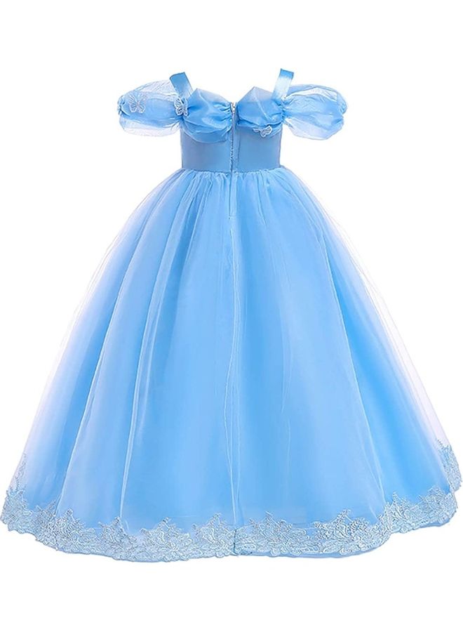 نيبمينينت Cindrella Princess Costume For Girl With Accessories - Light Blue 120cm - Image 5