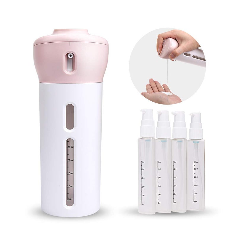 S R EXCLUSIVE S R EXCLUSIVE 4 in 1 Travel Dispenser Shampoo Shower Gel Empty Bottle Set Pressing Hand Sanitizer Bottle Refillable Travel SubBottle Liquid Lotion Cream Container Set Multicolor  - Image 4