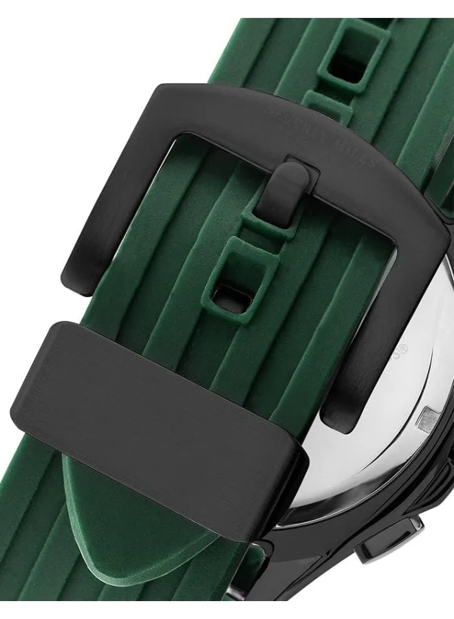 بيفرلي هيلز بولو كلوب Men's Quartz Movement Watch, Multi Function Display and Silicone Strap - BP3211X.377, Green