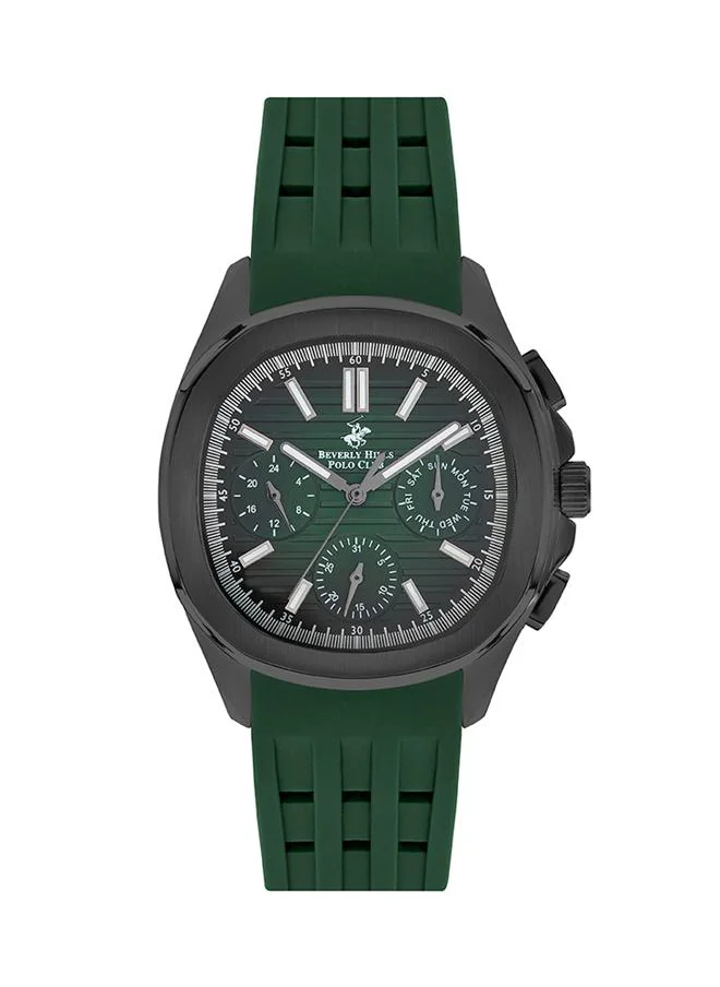 BEVERLY HILLS POLO CLUB Beverly Hills Polo Club BP3211X.377 Men Multi Function Display Watch & Silicone Strap Green