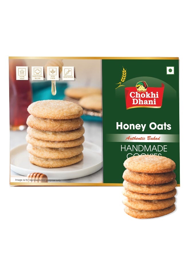 Chokhi Dhani Honey Oats Cookies 175g - Crispy Oat Biscuits with Honey & Coconut - Healthy Home/Office Snack - Image 4