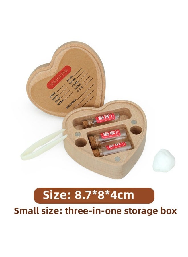 Generic Baby's Beech Cartridge Box Storage Teeth Creative Modeling Commemorative Storage Box Wooden Ornaments Play Home Toys-Specifications:Wz-heart-shaped Lanugo Box Small Size (beech Wood Style)  - Image 1