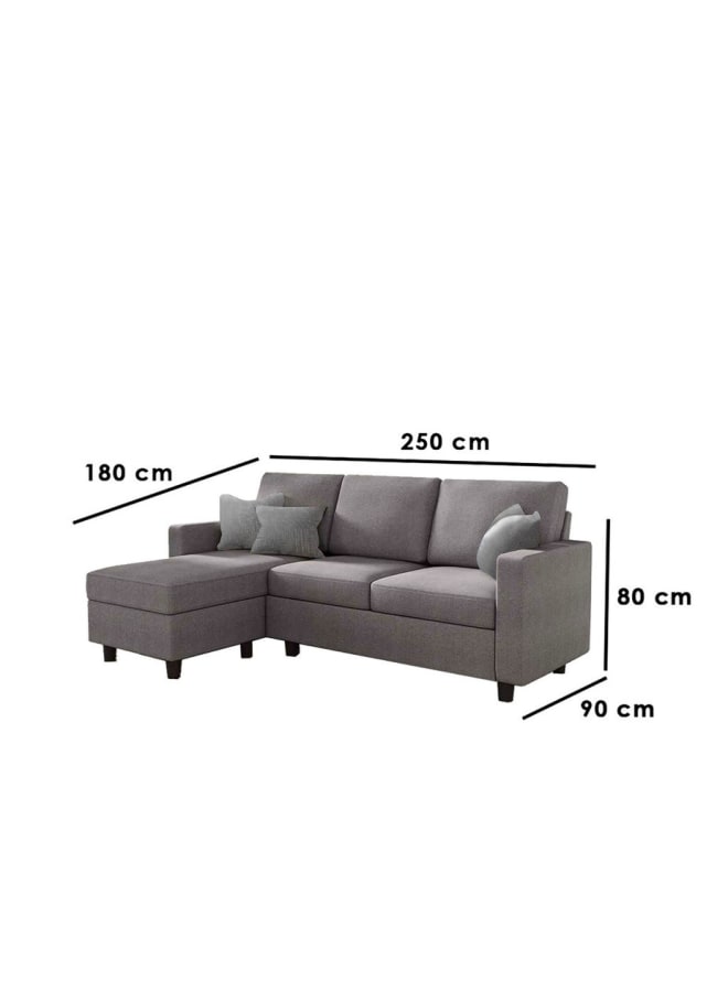 Retro Modern corner sofa 250 cm - gray - Image 2