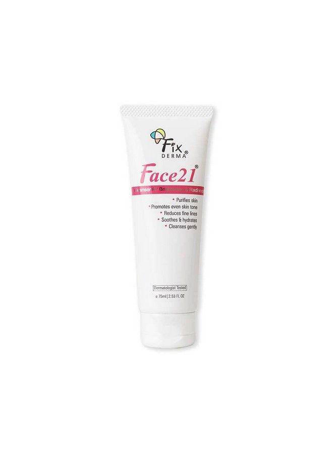 FIXDERMA Face21 Cleanser Skin Brightening Cleanser Exfoliates Dead Cells Remove Pigmentation Reduces Wrinkles & Fine Lines Evens Skin Tone Purifies Skin 75Ml - Image 2