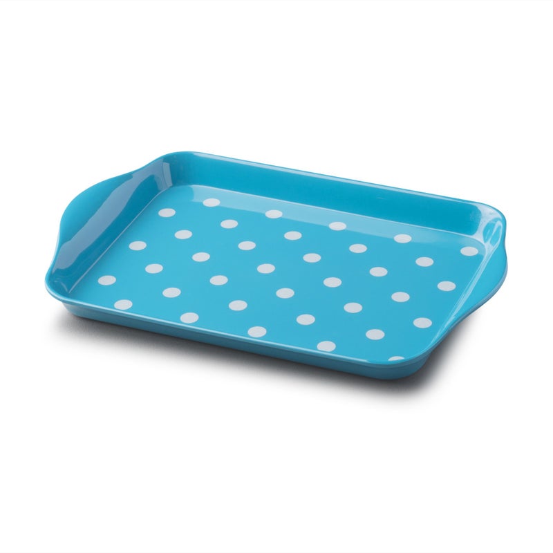 Zeal Mini Serving Tray, Dotty Design 18cm x 14cm Aqua