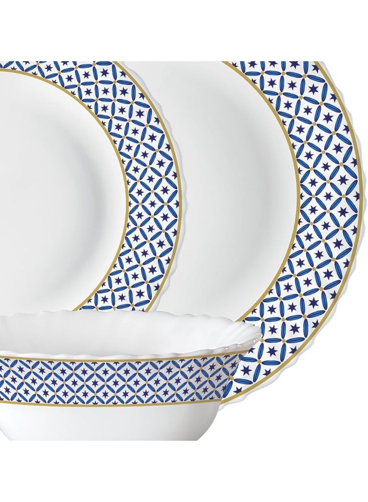 بريتيش شيف طقم عشاء أوبالوير 15 قطعة | طقم أواني طعام جولييت آمن للاستخدام في الميكروويف وغسالة الأطباق مع 4 قطع من أطباق العشاء، 4 قطع من الأطباق الجانبية، 1 قطعة من أوعية التقديم، 4 قطع من أوعية الخضار، 2 قطعة من الملاعق | مقاوم للتقطيع والخدش، أبيض - Image 3