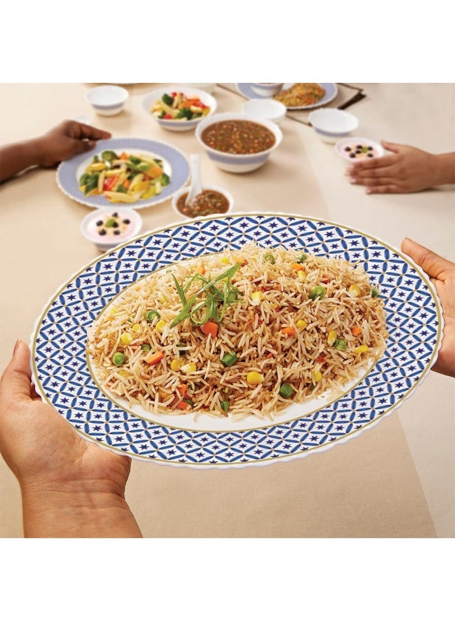 بريتيش شيف طقم عشاء أوبالوير 15 قطعة | طقم أواني طعام جولييت آمن للاستخدام في الميكروويف وغسالة الأطباق مع 4 قطع من أطباق العشاء، 4 قطع من الأطباق الجانبية، 1 قطعة من أوعية التقديم، 4 قطع من أوعية الخضار، 2 قطعة من الملاعق | مقاوم للتقطيع والخدش، أبيض - Image 2