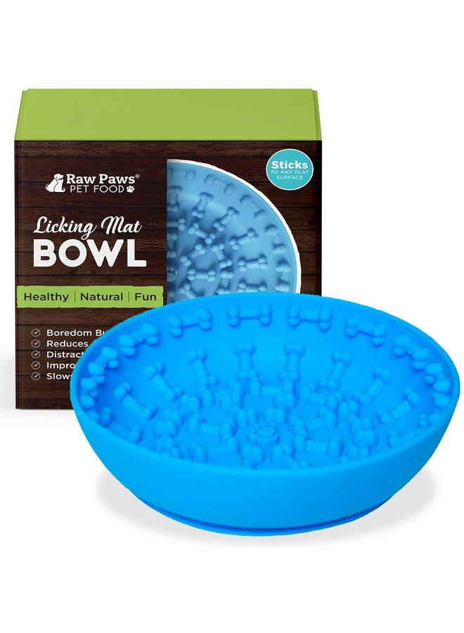 Raw Paws Licking Mat Bowl, 1 Ct  Distraction Mat For Dogs With Suction, Lick Bowl For Dogs Large To Small, Interactive Cat Licking Mat, Dog Mat For Anxiety  Dog Bowl Licking Mat, Lick Pad Mat Bowl - Image 1
