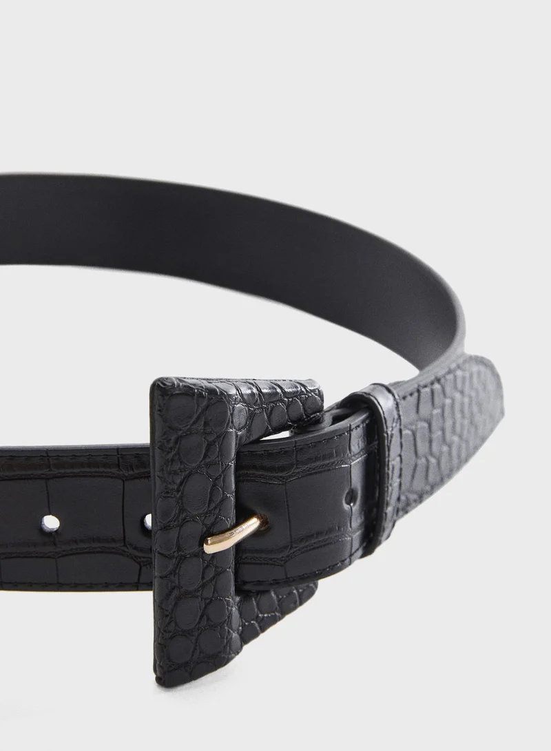 MANGO Rosso Allocated Hole Belt