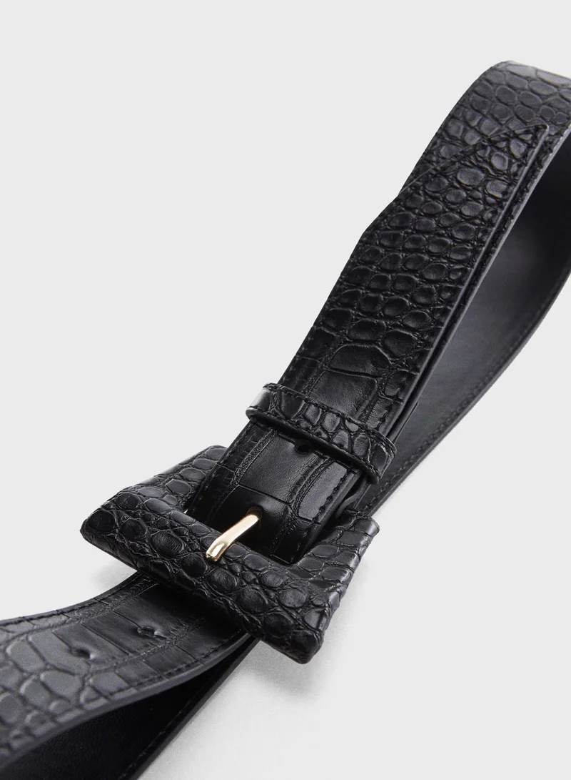 MANGO Rosso Allocated Hole Belt