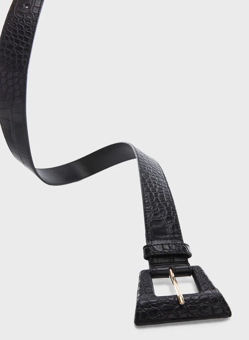 MANGO Rosso Allocated Hole Belt