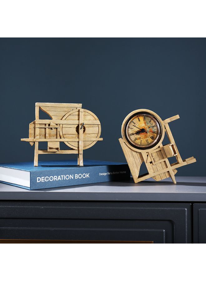 NIBEMINENT Retro Valley Windmill Model Ornament Beige/Brown - Image 4