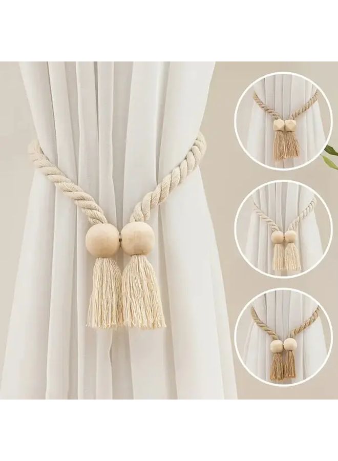Adjustable Curtain Tieback Clasps No Drill Installation Champagne Color Ball Style - Image 1