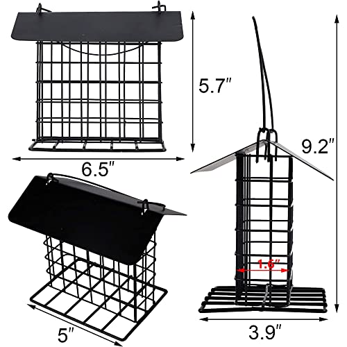 winemana Suet Feeder for Outside Hanging, Metal Suet Cake Holder Squirrel Proof, Weatherproof Bird Feeders for Wild Birds Woodpecker, Single Suet Cage for Outdoor Garden - Image 3
