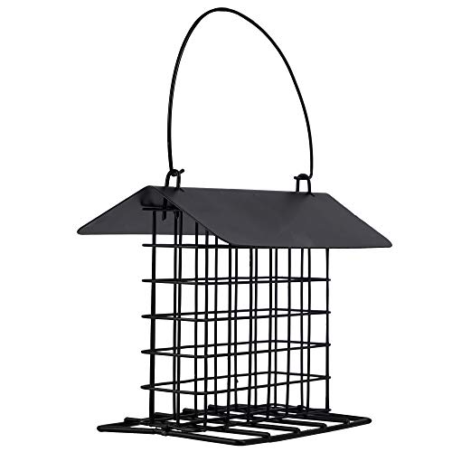 winemana Suet Feeder for Outside Hanging, Metal Suet Cake Holder Squirrel Proof, Weatherproof Bird Feeders for Wild Birds Woodpecker, Single Suet Cage for Outdoor Garden - Image 1